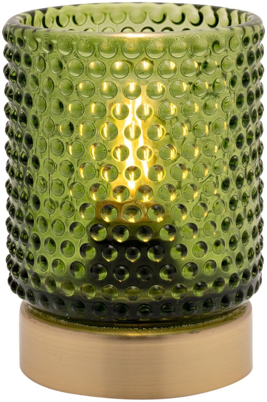 Hestia Metal LED Cordless Portable Table Lamp - Gold & Green