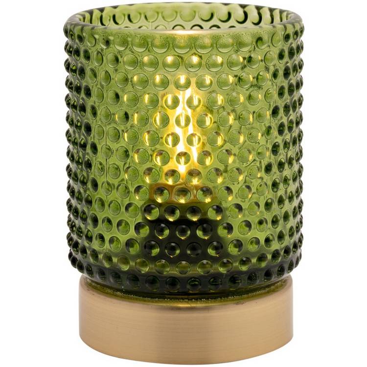 Hestia Metal LED Cordless Portable Table Lamp - Gold & Green 0