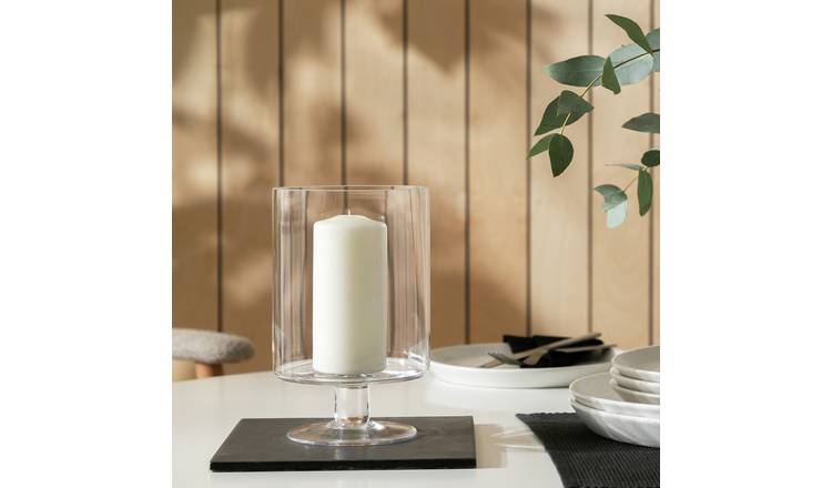 Habitat Small Hurricane Candle Holder with Glass Foot