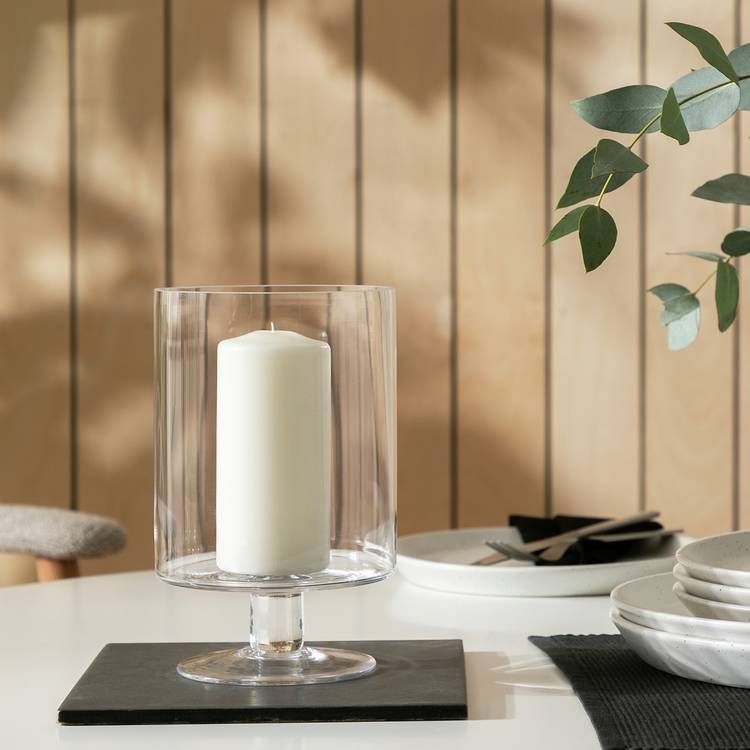 Habitat Small Hurricane Candle Holder with Glass Foot 0