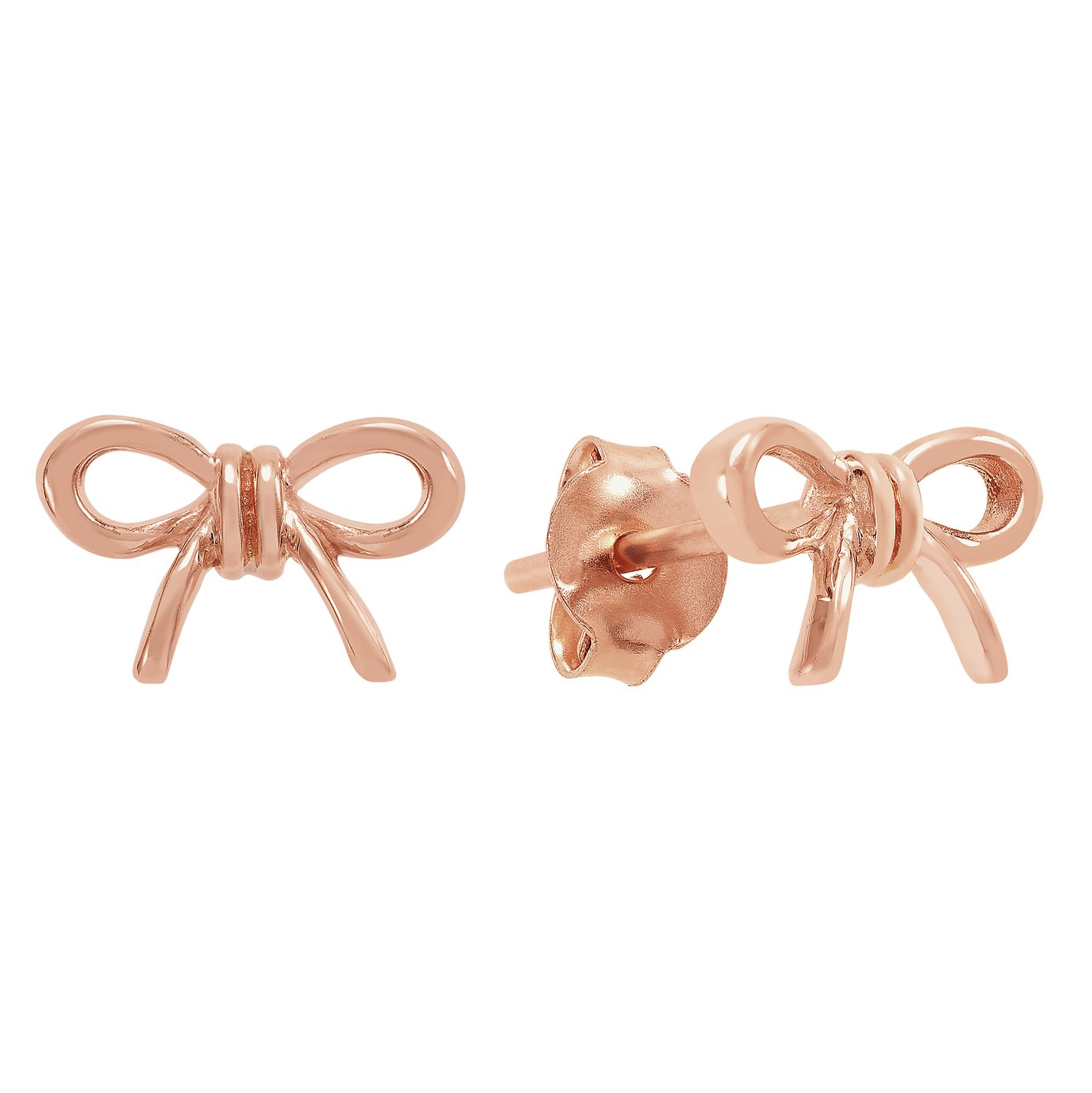 Revere 9ct Rose Gold Plated Sterling Silver Bow Earrings Review