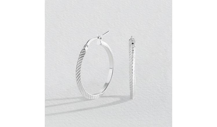 Revere Sterling Silver Knife-edge Silhouette Hoop Earrings