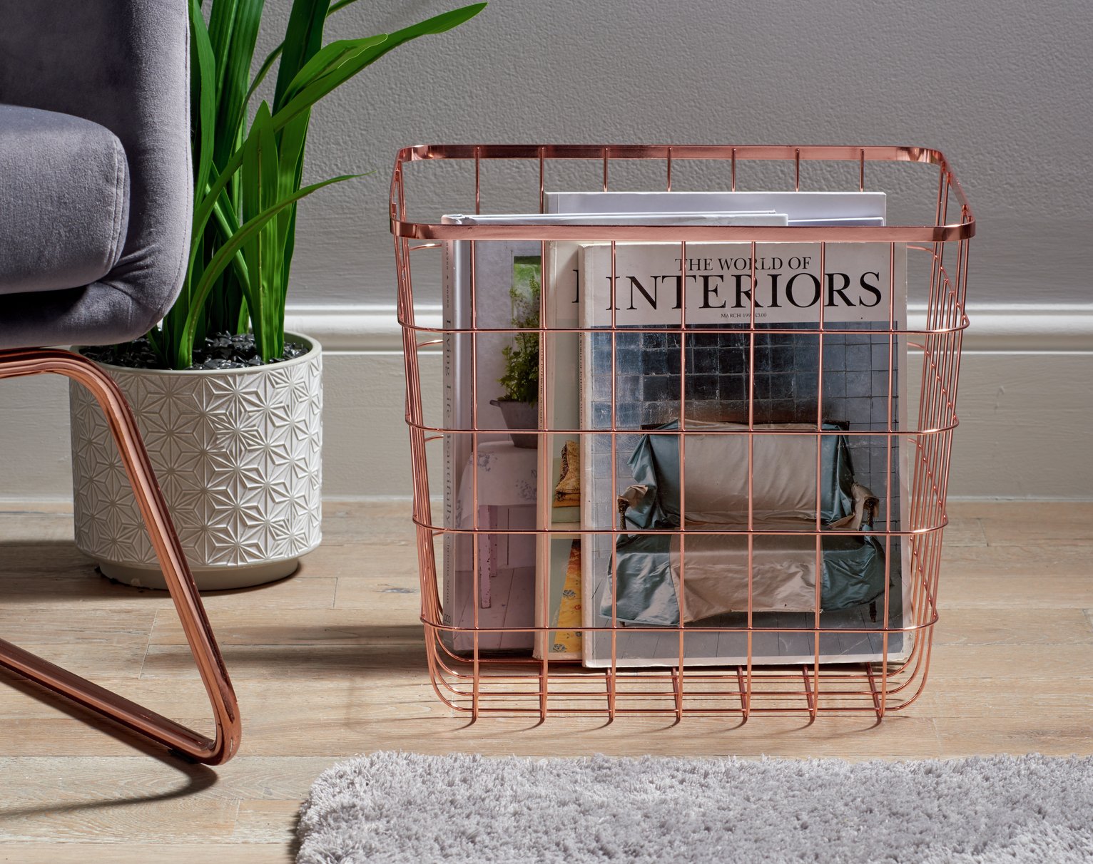 Argos Home Flat Wire Squares Plus Storage Baskets -Rose Gold Review