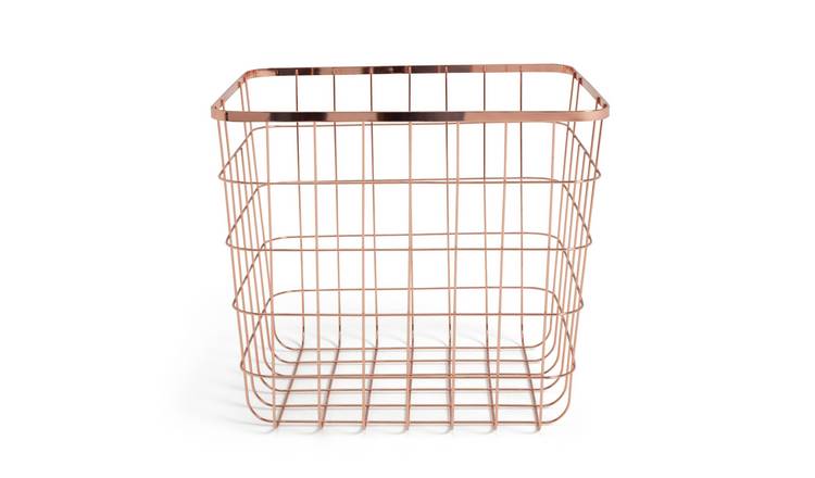 Buy Habitat Flat Wire Squares Plus Storage Baskets Rose Gold Decorative Boxes And Baskets Argos