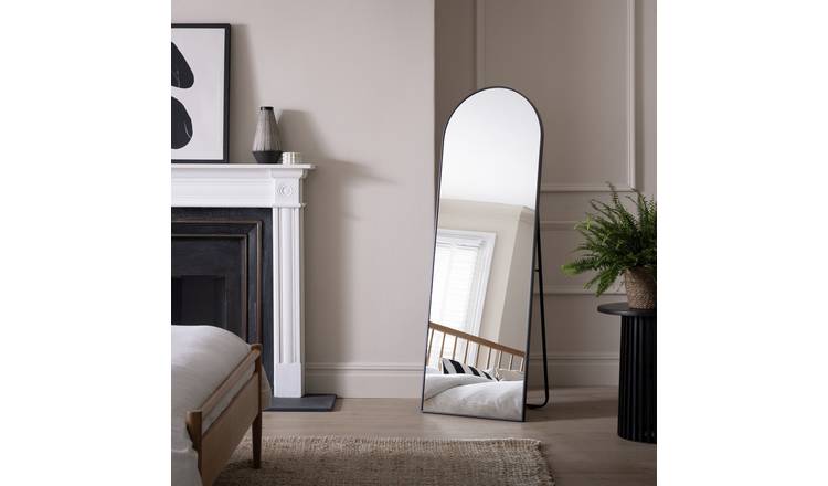 Habitat Black Free Standing Arch Cheval Mirror - 150x50cm