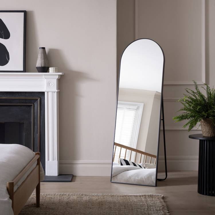 Habitat Black Free Standing Arch Cheval Mirror - 150x50cm 0