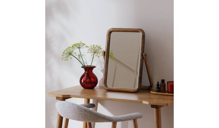 Habitat Chunky Mango Wood Dressing Table Mirror - 53x39cm