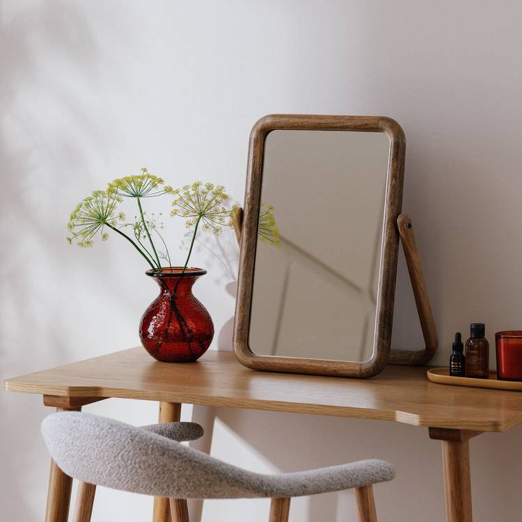 Habitat Chunky Mango Wood Dressing Table Mirror - 53x39cm 0