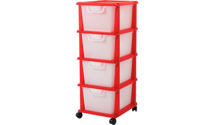 Buy Argos Home 4 Drawer Red Plastic Tower Storage Unit Storage