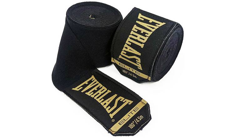 Everlast Elite 180" Boxing Hand Wraps - Black