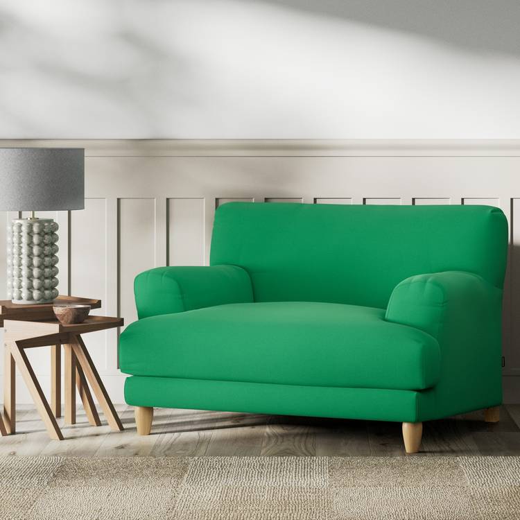Habitat Askem Fabric Cuddle Chair - Emerald Green - Ash Leg 0