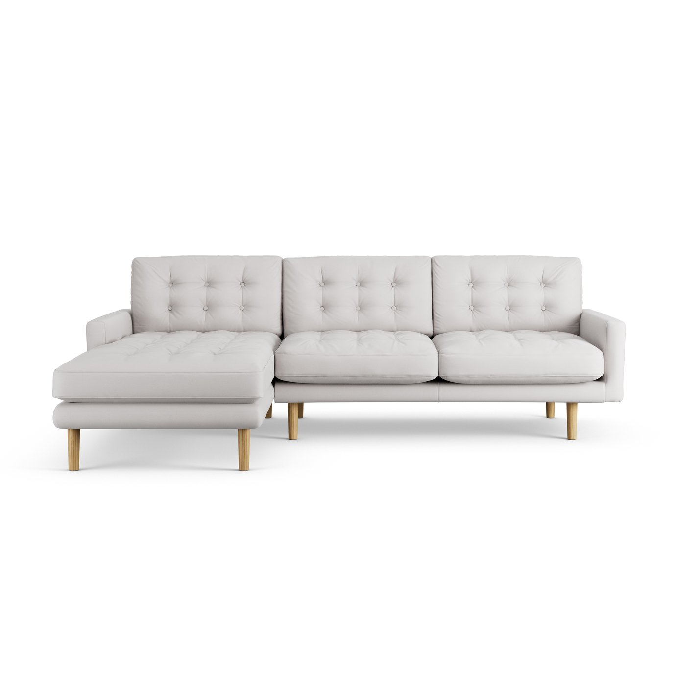 Habitat Fenner Left Hand Corner Sofa - Natural - Ash Leg