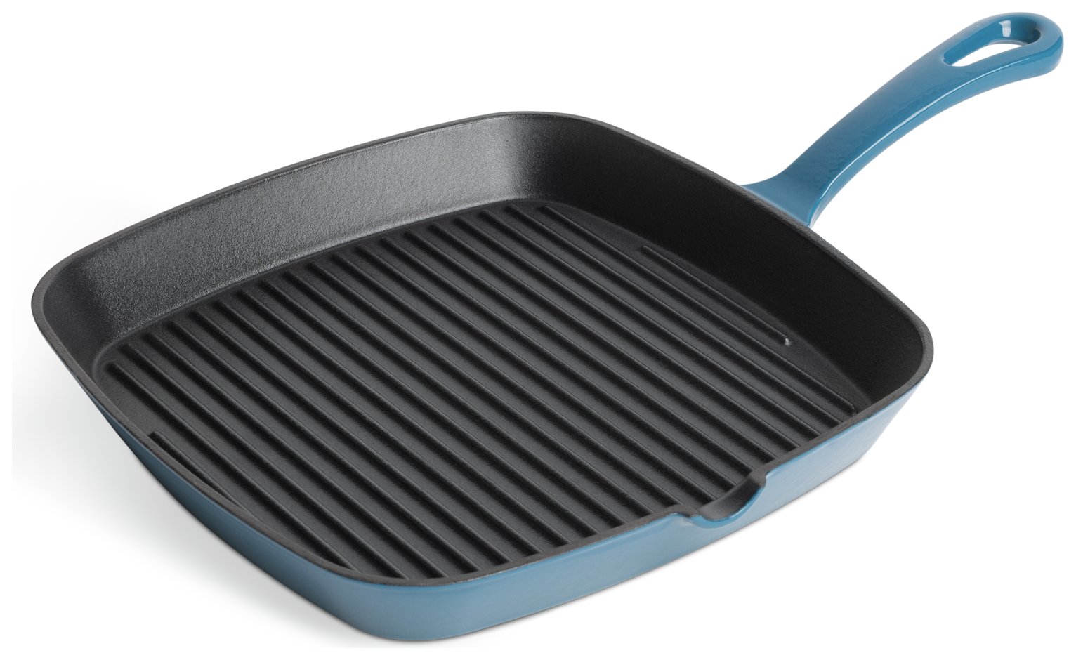 Habitat 23cm Cast Iron Griddle Pan - Blue
