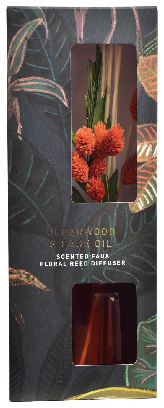 Habitat 100ml Faux Floral Reed Diffuser-Cedarwood & Sage Oil