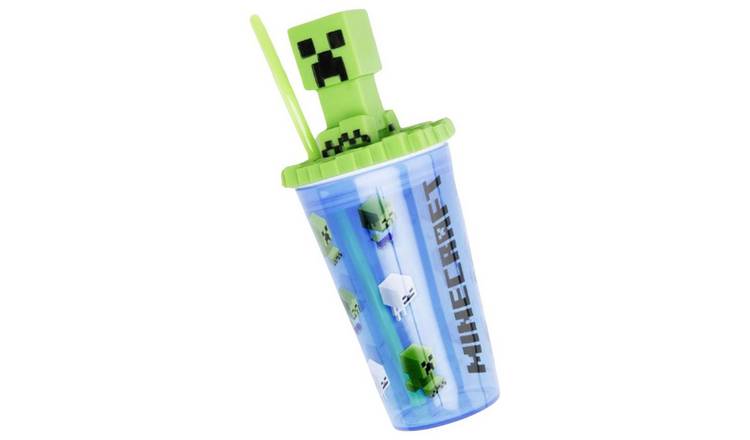 Hox Minecraft 3D Creeper Blue & Green Travel Tumbler - 450ml