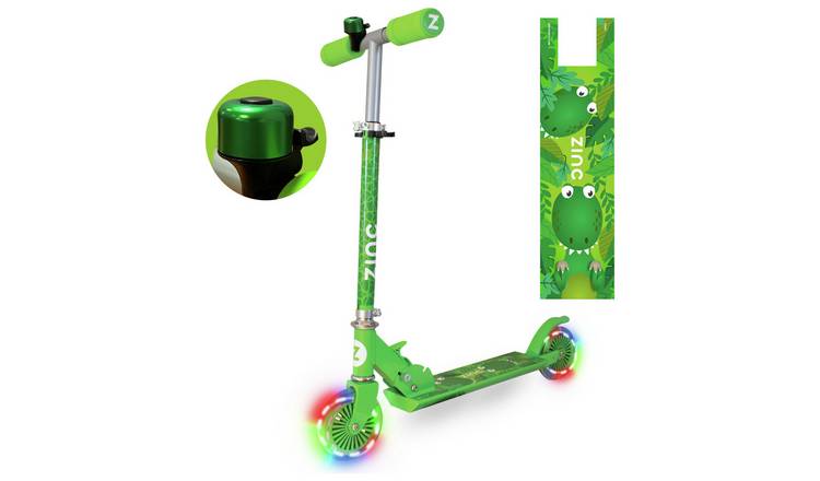 Zinc Dino Foldable Light Up 2 Wheel Scooter