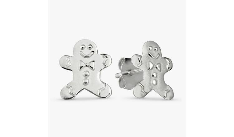 Revere Sterling Silver Ginger Bread Stud Earrings