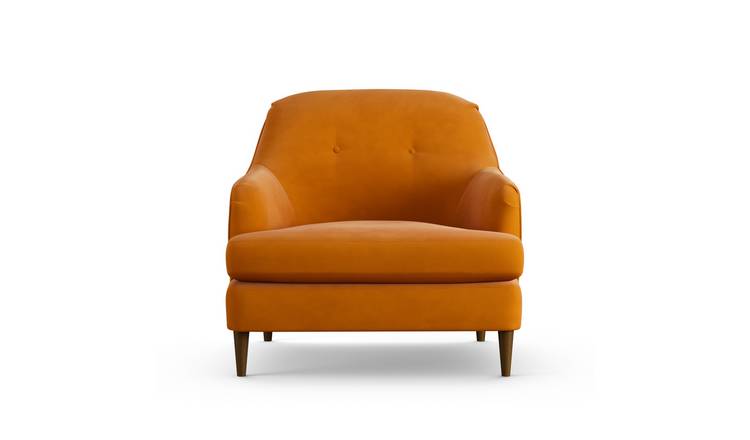 Habitat Frome Fabric Armchair - Orange - Dark Leg