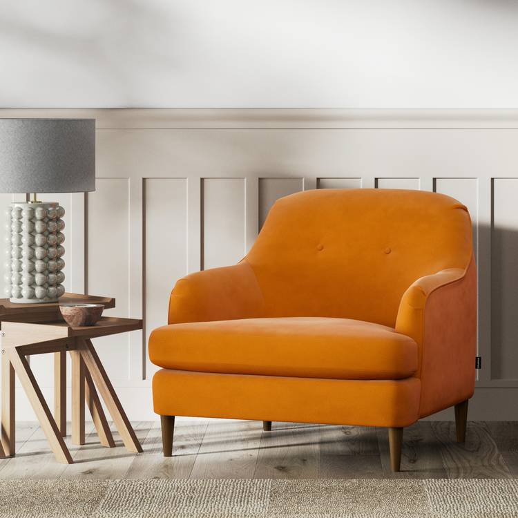 Habitat Frome Fabric Armchair - Orange - Dark Leg 0