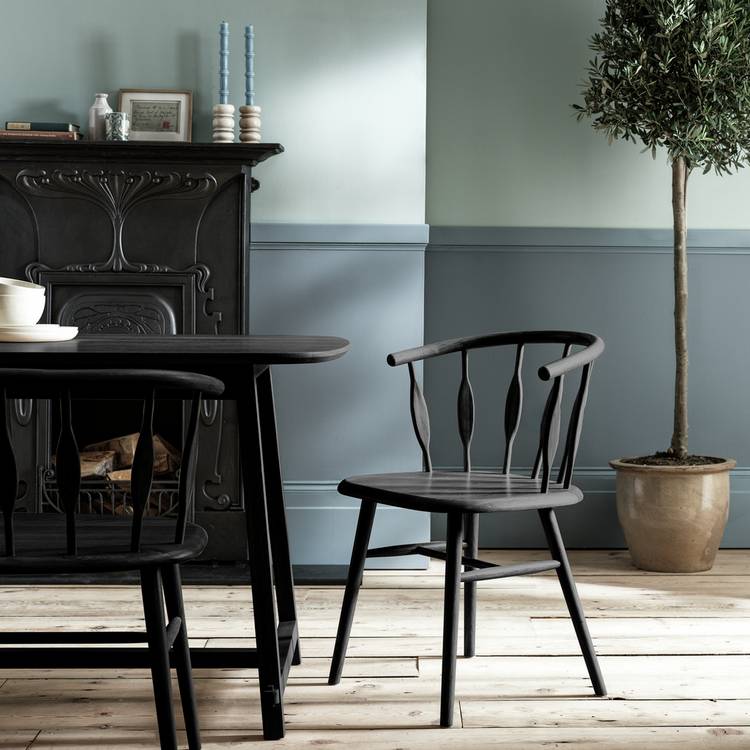 Habitat x Morris & Co. Canterbury Oak Dining Chair- Black 0