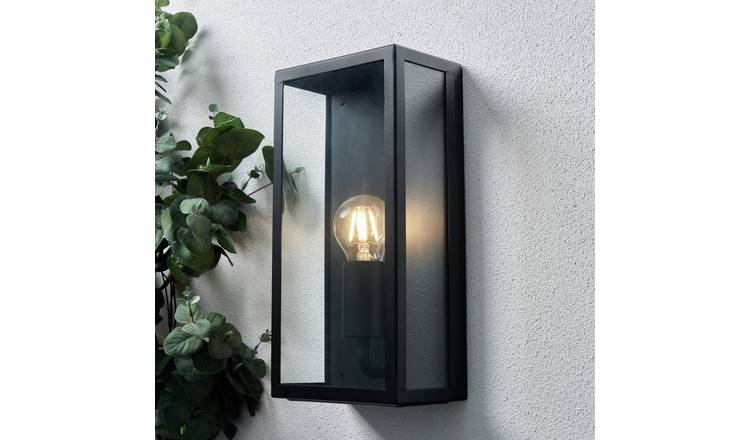 Zink COVE IP44 Outdoor Wall Box Lantern - Black