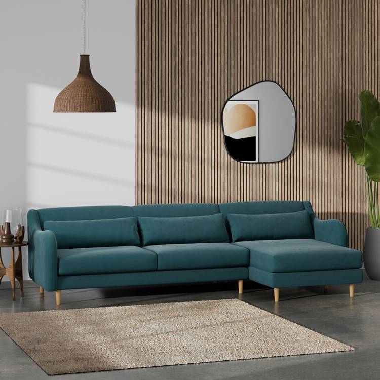 Habitat Turnmill Right Hand Corner Sofa - Teal 0