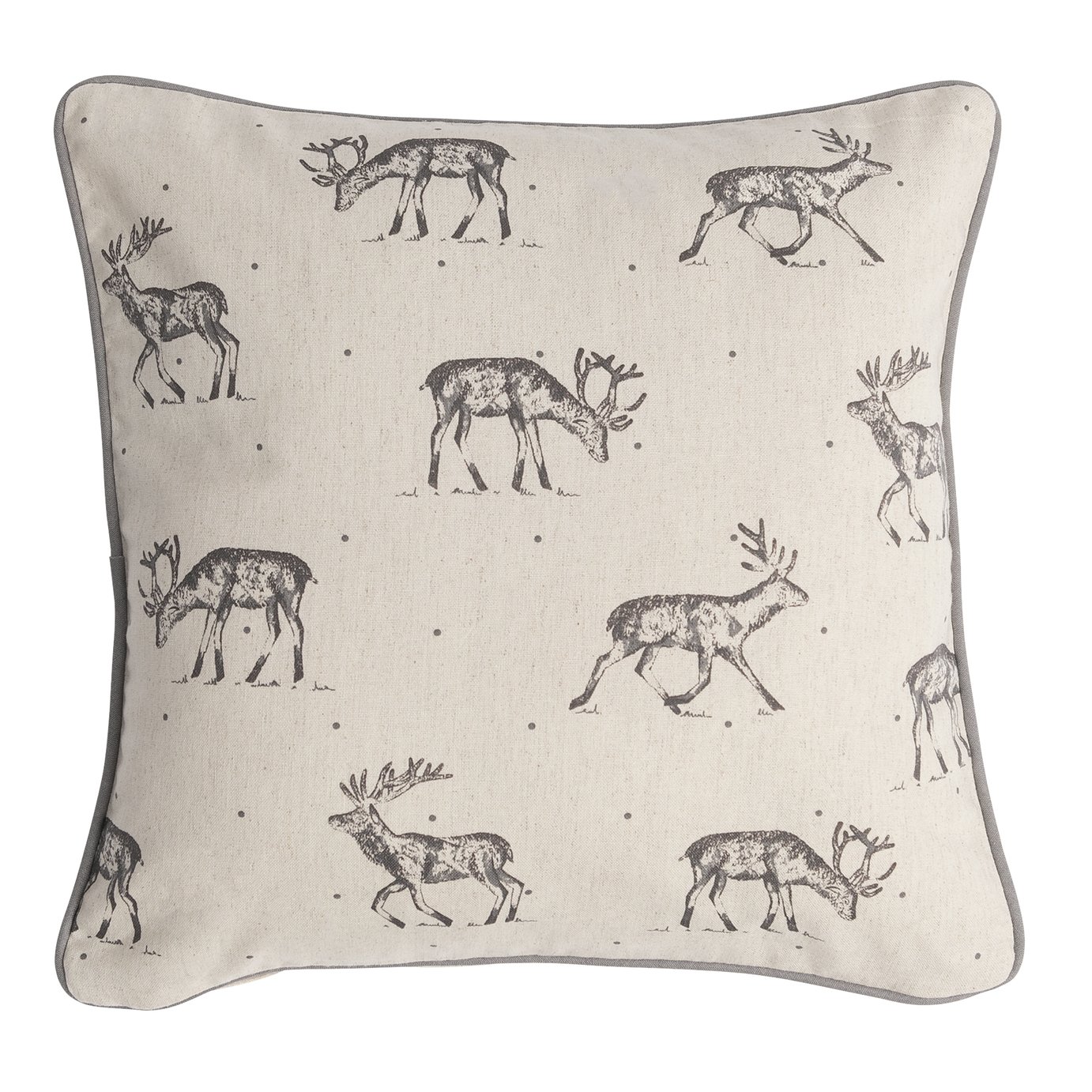 Argos Home Christmas Stag Cushion - Grey - 43x43cm