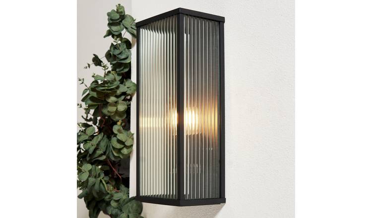 Zink FLINT IP44 Black Outdoor Wall Box Lantern