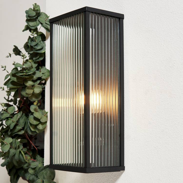 Zink FLINT IP44 Black Outdoor Wall Box Lantern 0