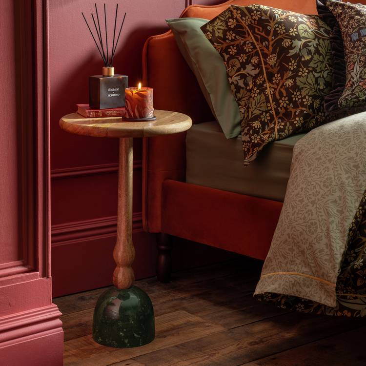 Habitat x Morris & Co. Hammersmith Marble & Wood Side Table 0