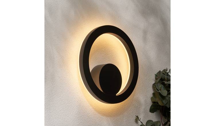 Zink IPSE IP65 Black LED Outdoor Round Wall Up & Down Light