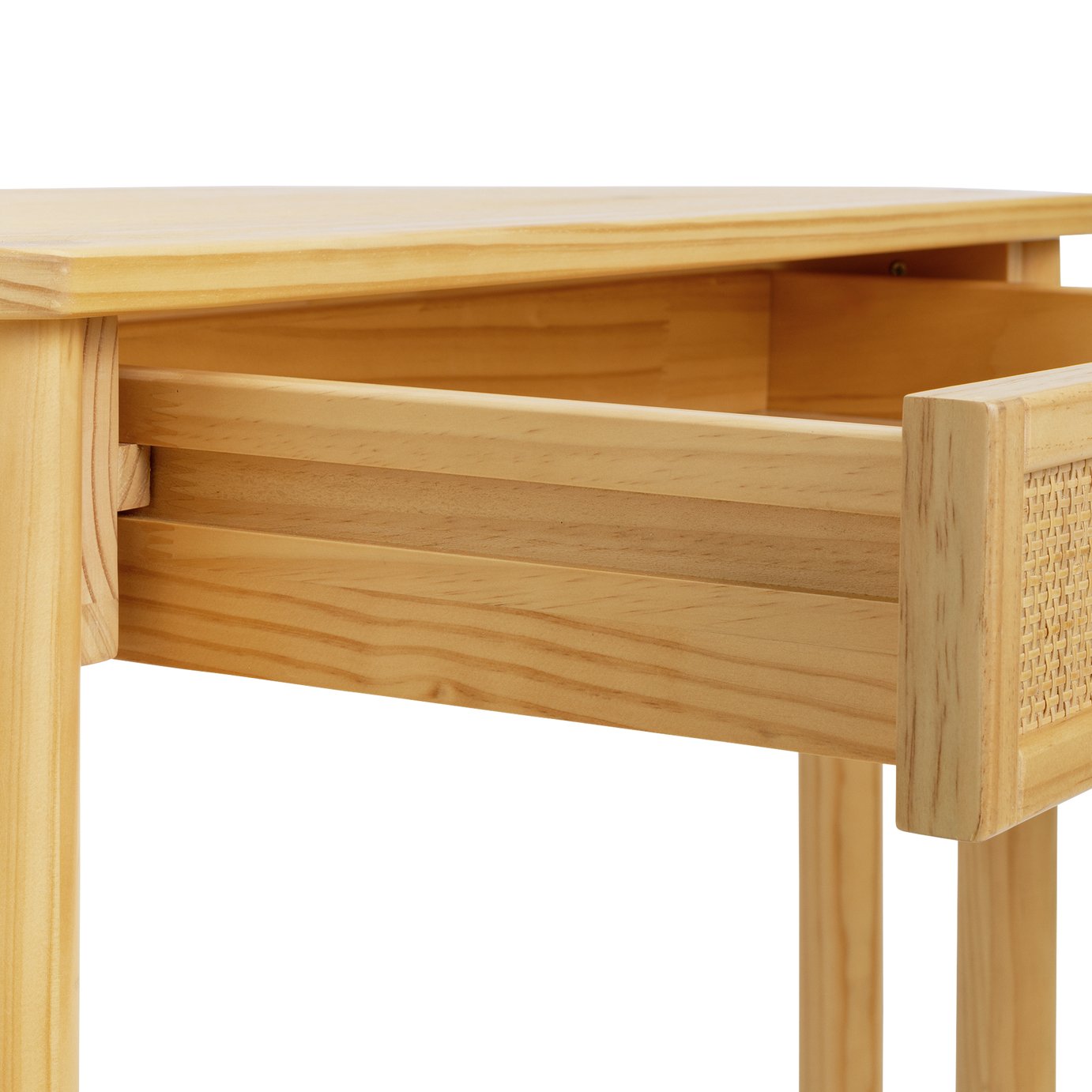  Simone 1 Drawer Corner Office Desk - Natural 2