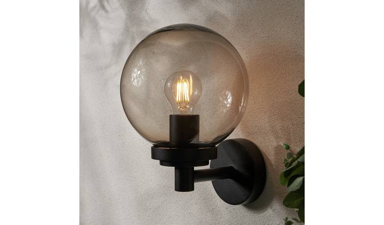 Zink SFIR IP44 Black Outdoor Globe Wall Light