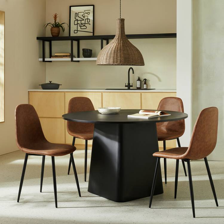 Habitat Arelo Round 4 Seater Dining Table - Black 0