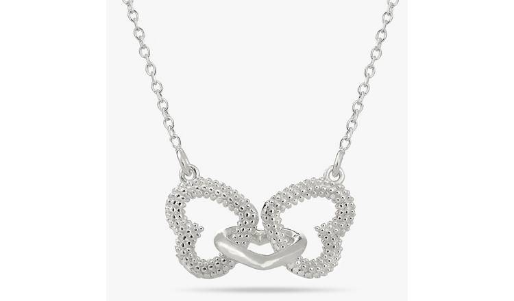 Revere Sterling Silver Interlinked Heart Necklace