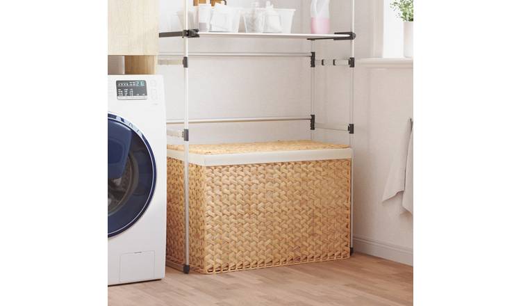 Walplus Laundry Basket with 3 Sections Water Hyacinth - 75 x 42.5 x 52 cm
