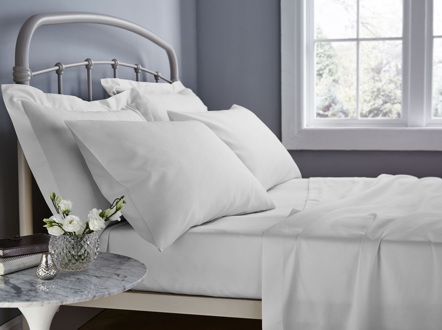 Catherine Lansfield White Flat Sheet - Double