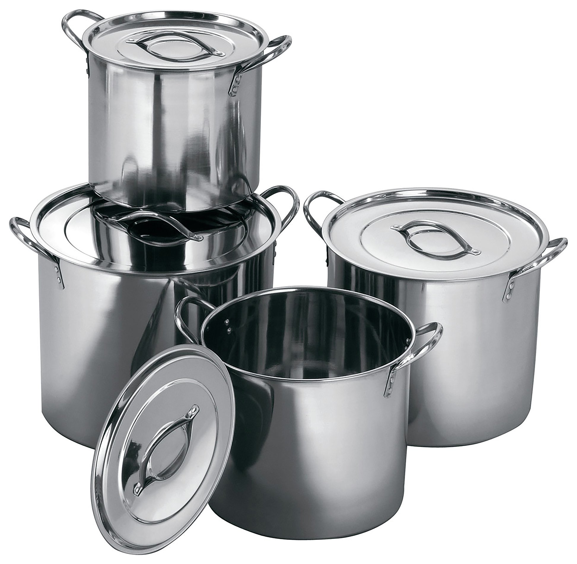 Premier Housewares Set of 4 Stainless Steel Stockpots