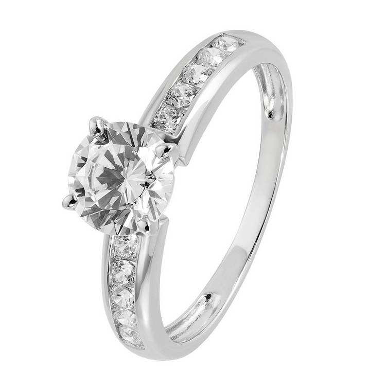 Revere 9ct White Gold Cubic Zirconia Engagement Ring - K 0