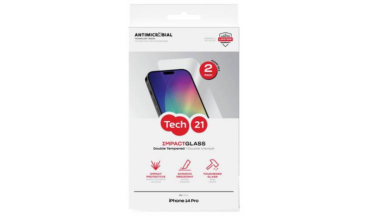 Tech21 iPhone 14 Pro Glass Screen Protector Twinpack