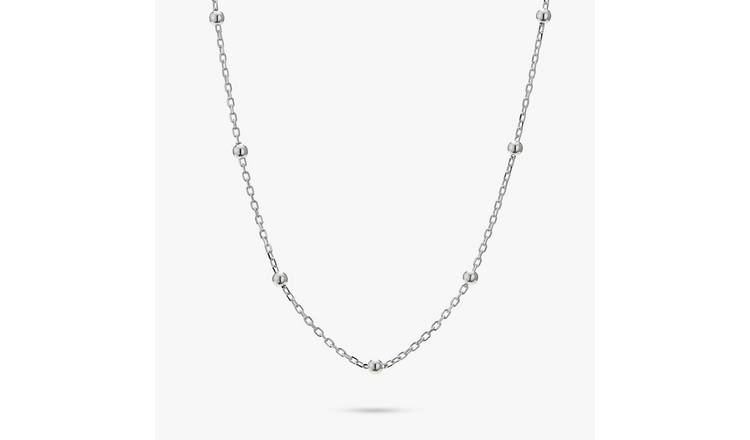 Revere Sterling Silver Mini Beaded Station Chain Necklace 