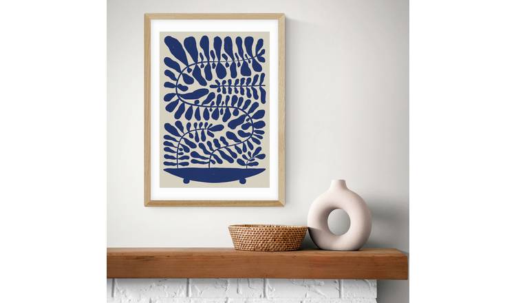 East End Prints 100 Leaved Plant Oak Frame Art Print - A2
