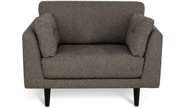 Habitat Kleo Fabric Cuddle Chair - Charcoal