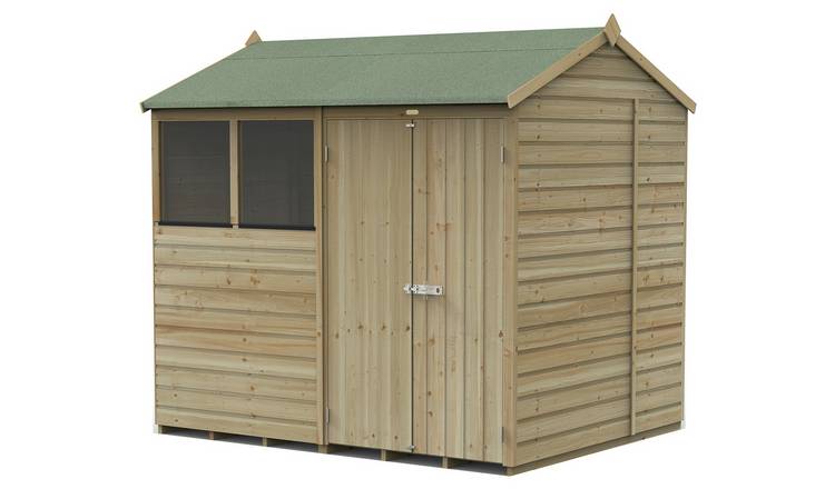 Forest Beckwood Shiplap 2 Windows Reverse Apex Shed - 8x6ft