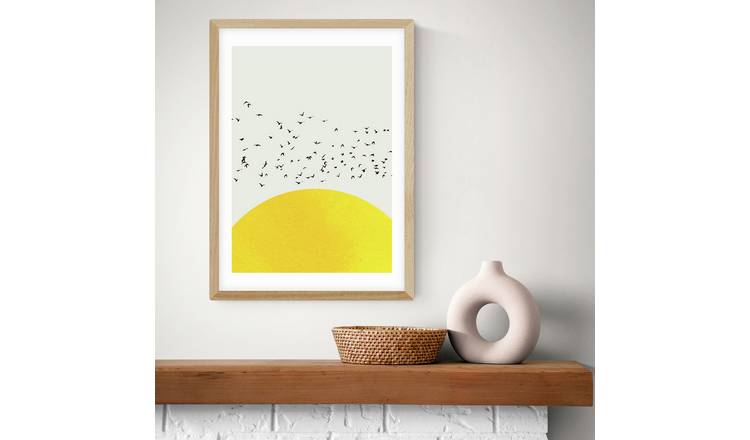 East End Prints A Thousand Birds Oak Frame Art Print - A3
