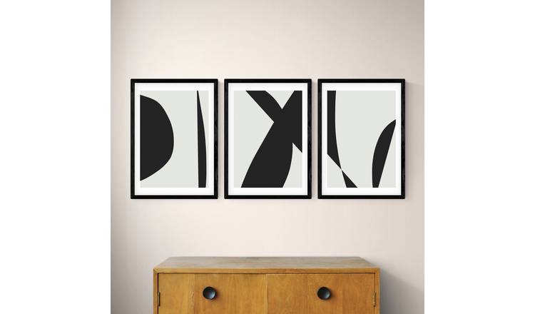 East End Prints Abstract Black Frame Art Print Set - A3