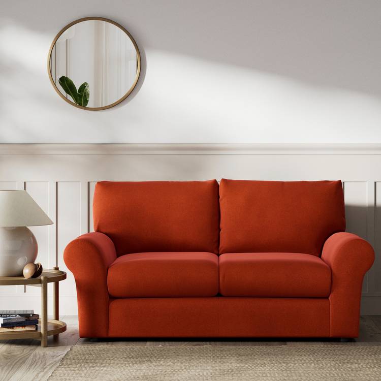 Habitat Molton Velvet 2 Seater Sofa - Orange 0