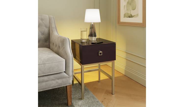 Frank Olsen Lyra 1 Drawer Side Table - Purple