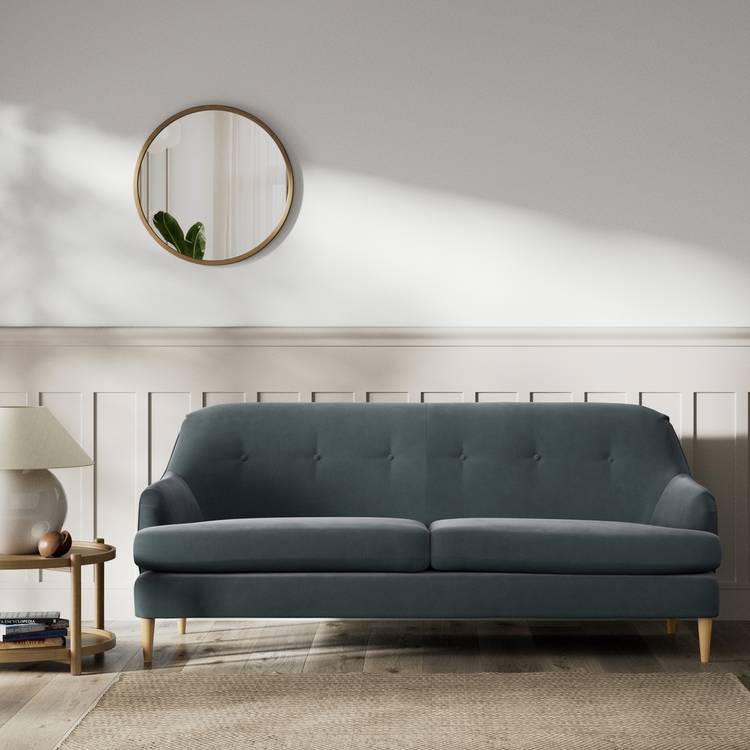 Habitat Frome Fabric 3 Seater Sofa - Charcoal - Ash Leg 0