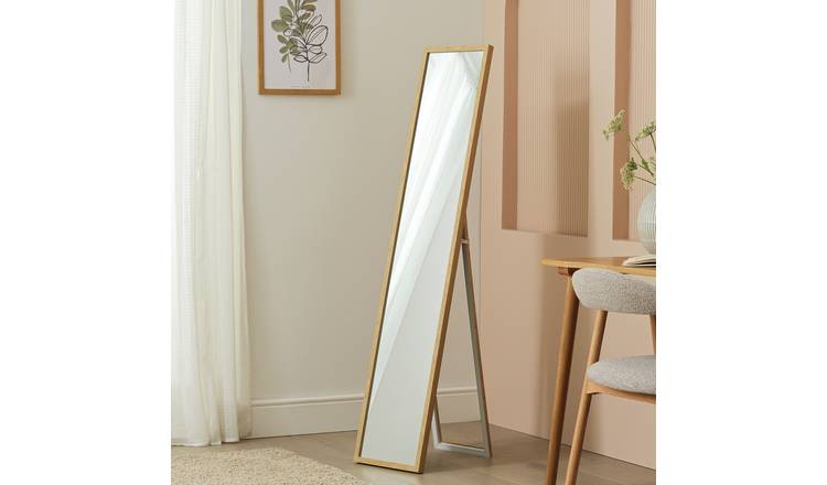 Home Essentials Oak Effect Free Standing Cheval Mirror